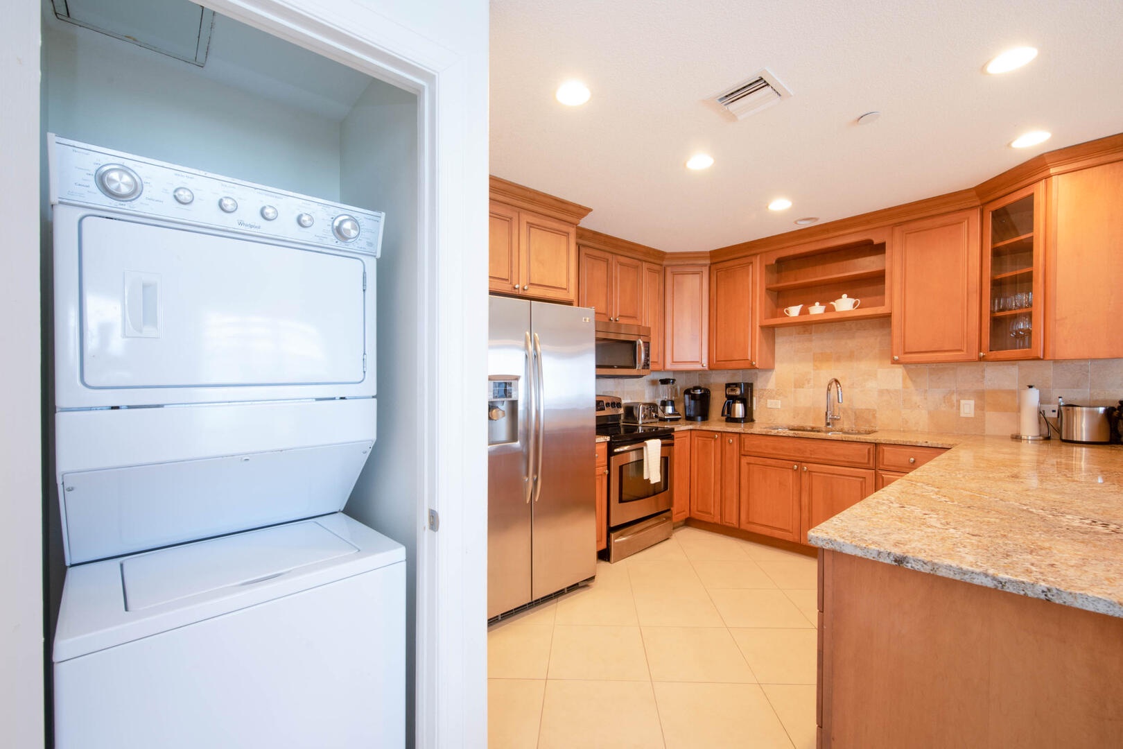 In-unit washer and dryer.