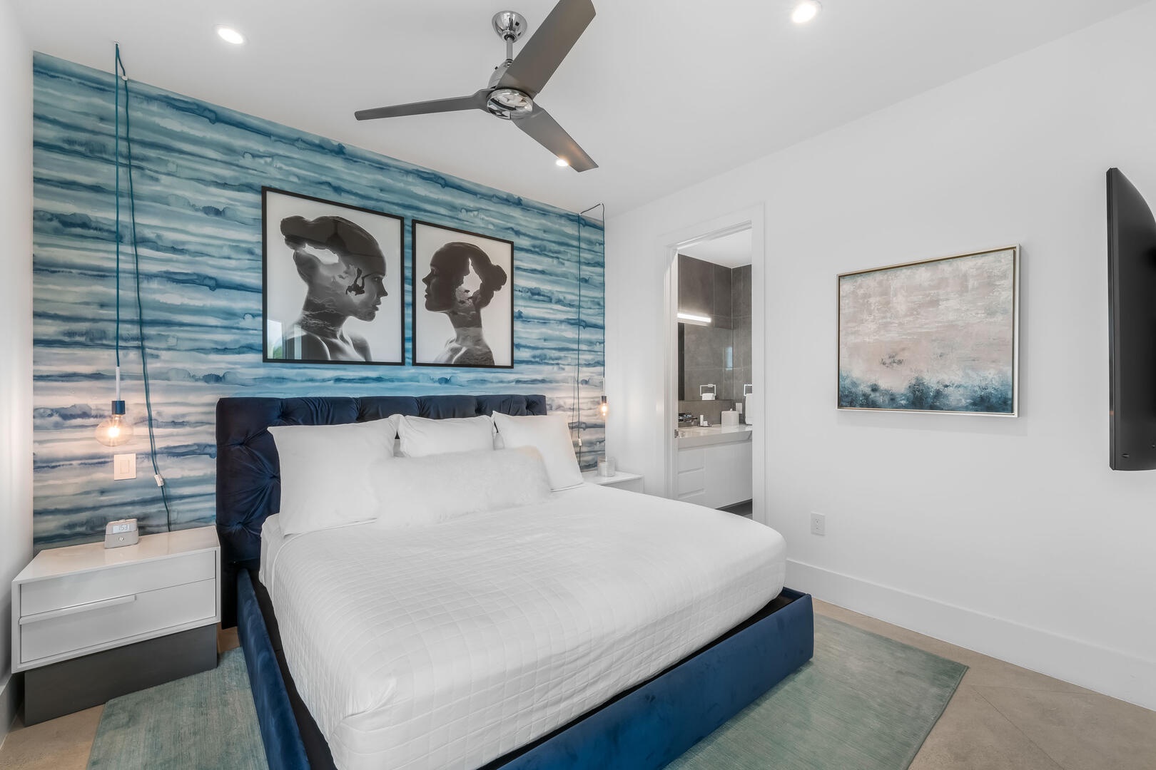 Primary suite with king bed.