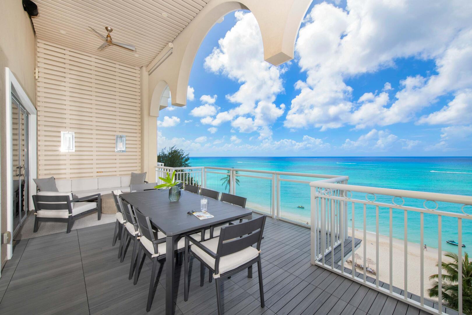 Furnished ocean balcony with cloud nine views.