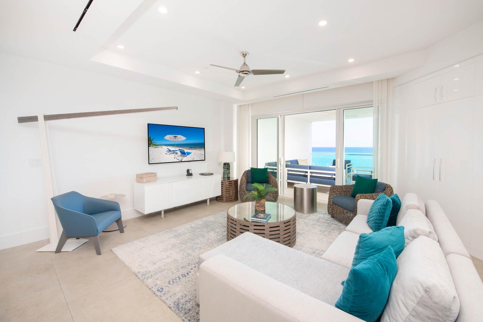 Spacious and modern living room.