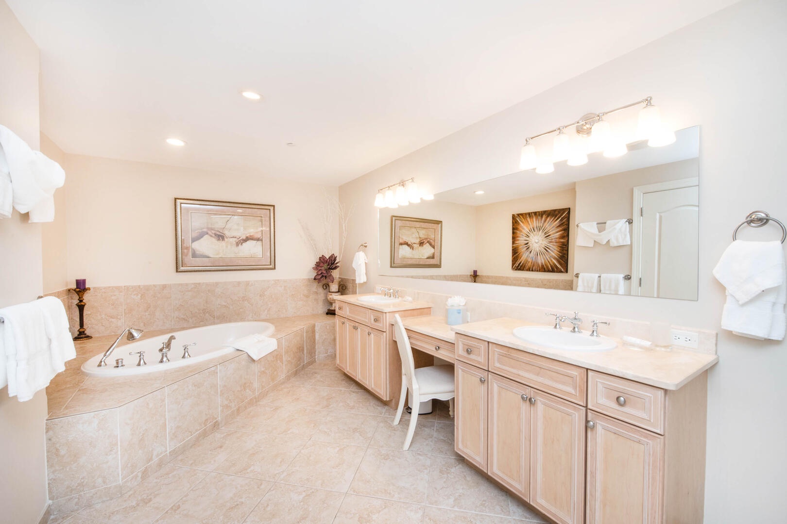 All beach and bath towels, plus bathrobes are provided during your stay.