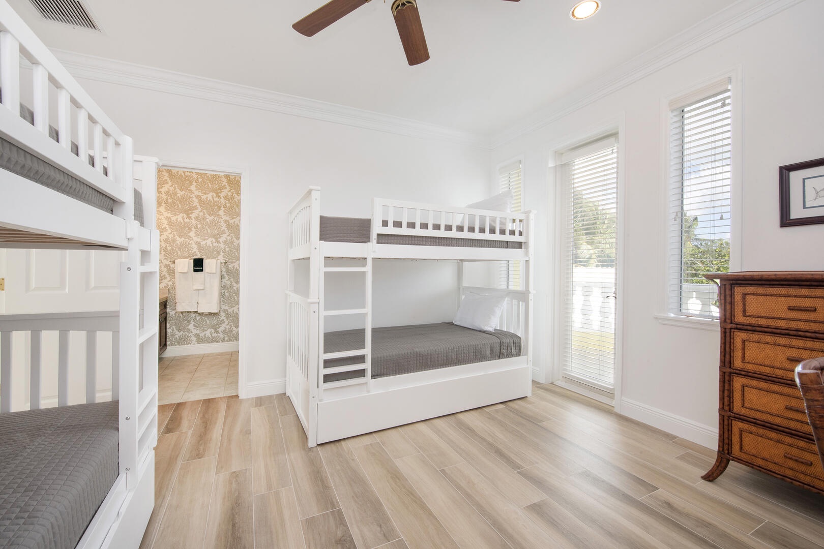 Bedroom 5 with 4 twin-over-twin bunk beds plus two trundle beds perfect for kids.
