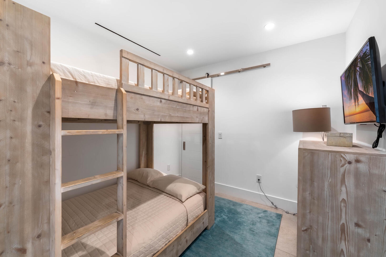 Bunk suite with television perfect for kids.