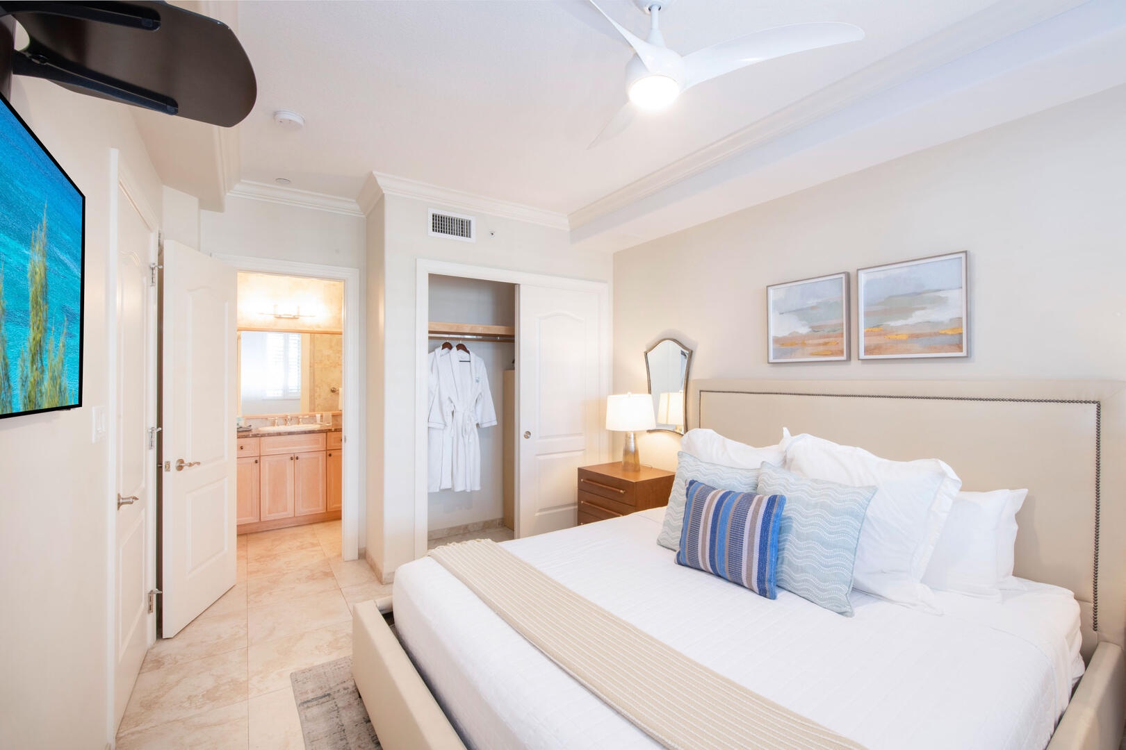 Guest suite with television.