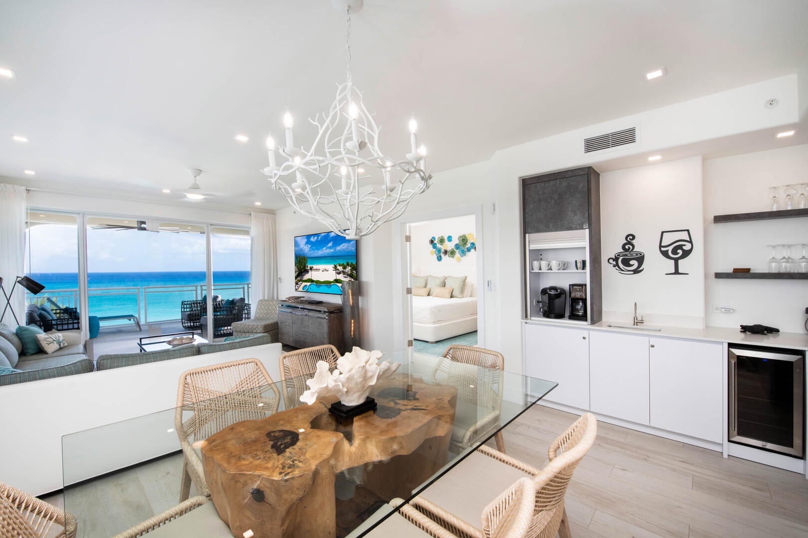 Ocean views throughout the living areas.