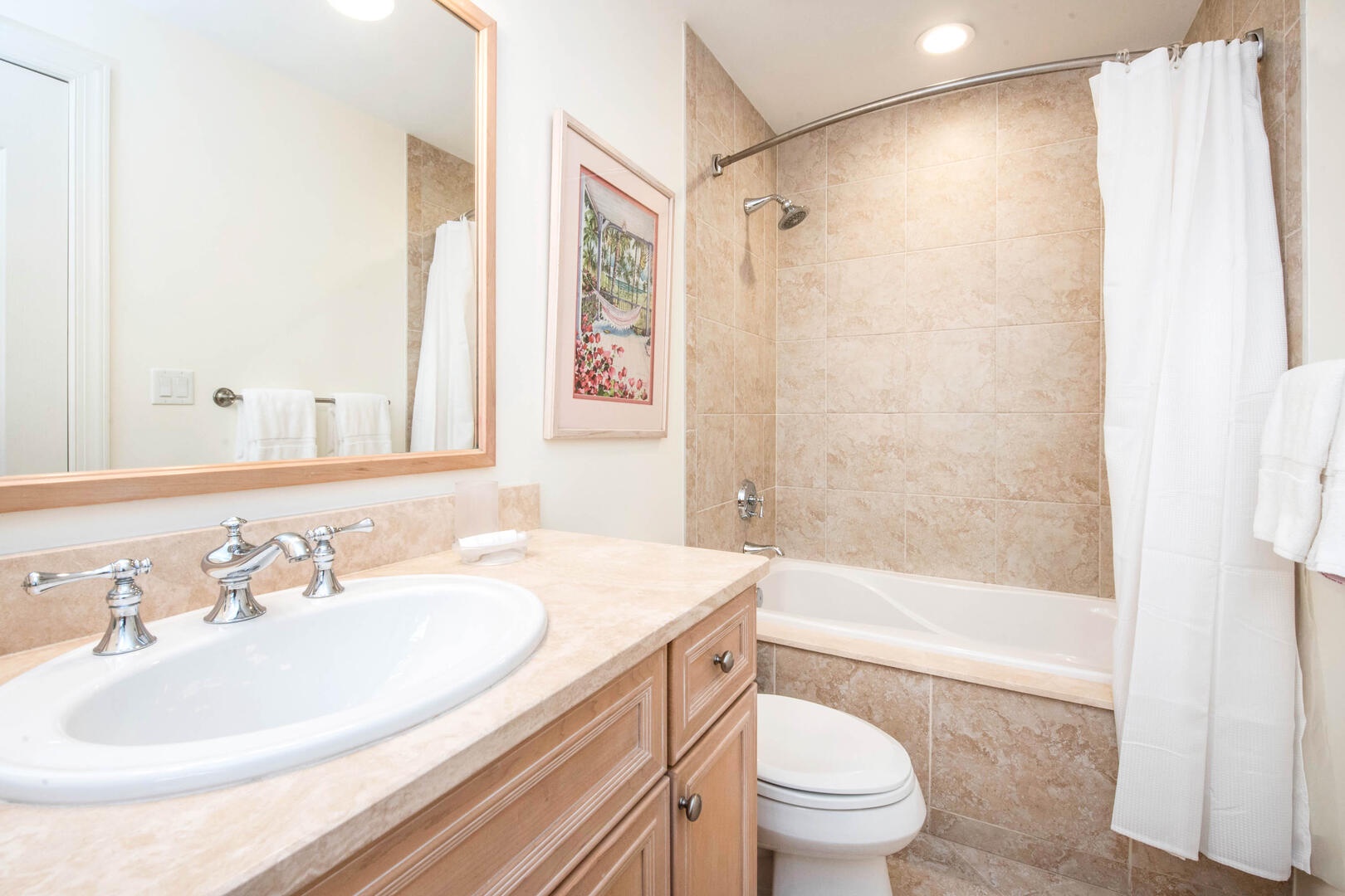 Bedroom 2 ensuite with shower bath.