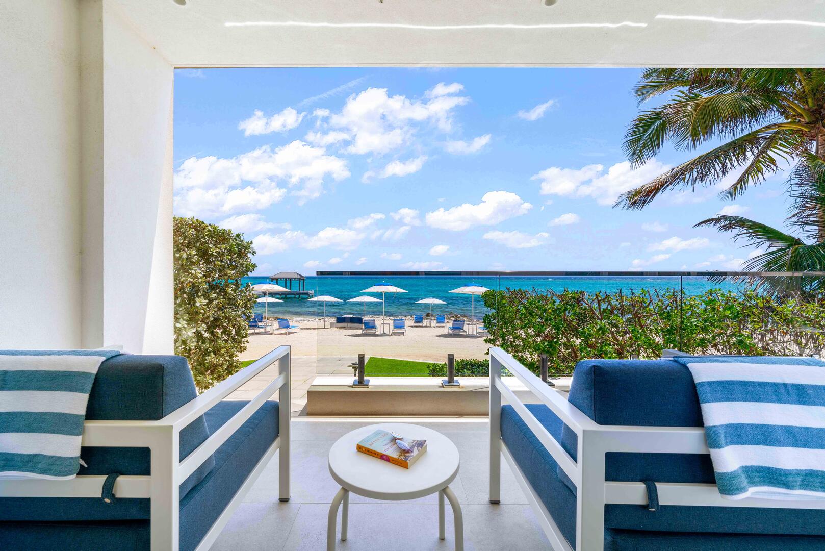 Views from the oceanfront veranda.