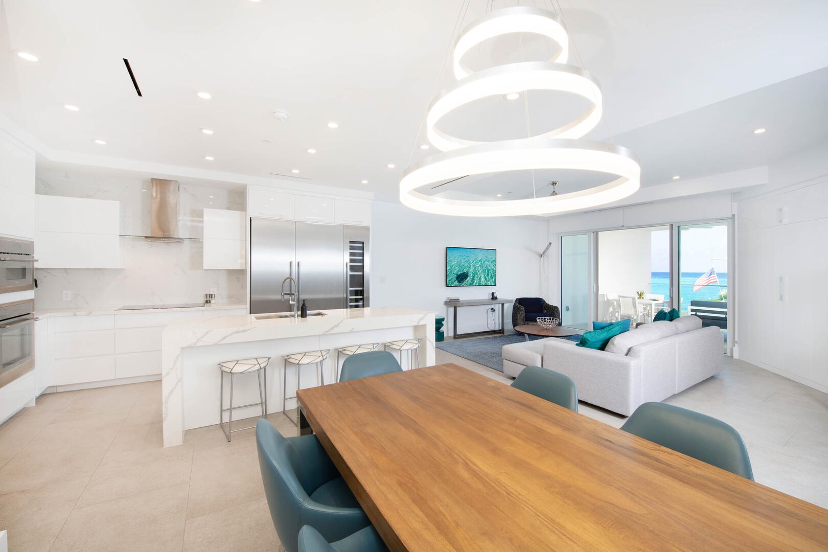 Formal dining area overlooking the spacious great room.
