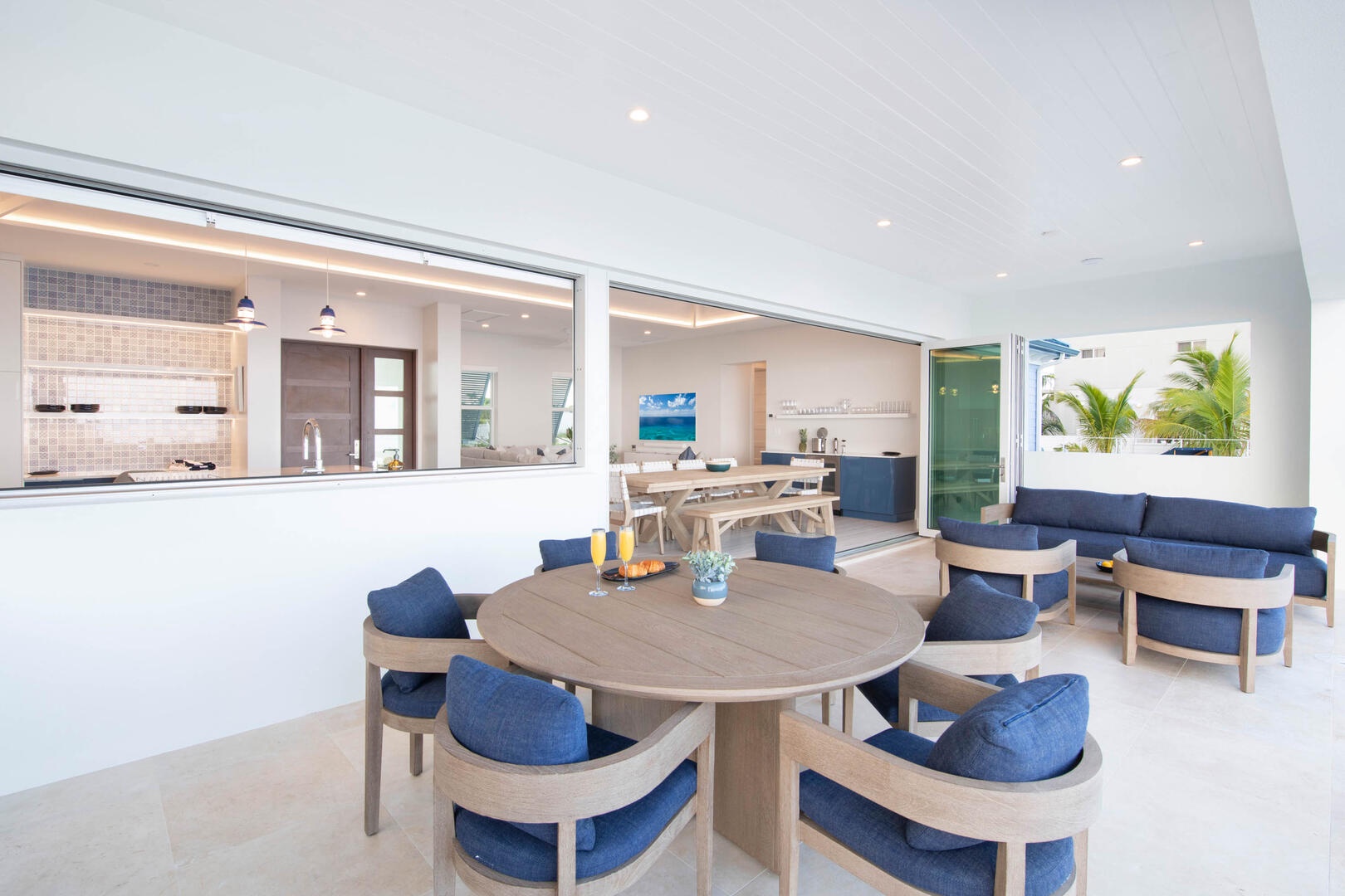 Veranda lounge with furniture.