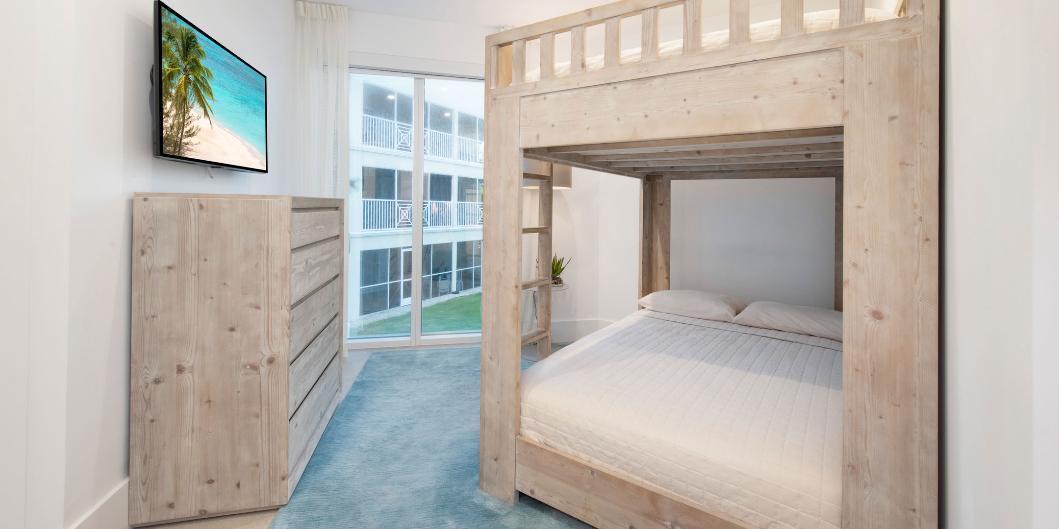 Second bunk suite with a cable SmartTV.