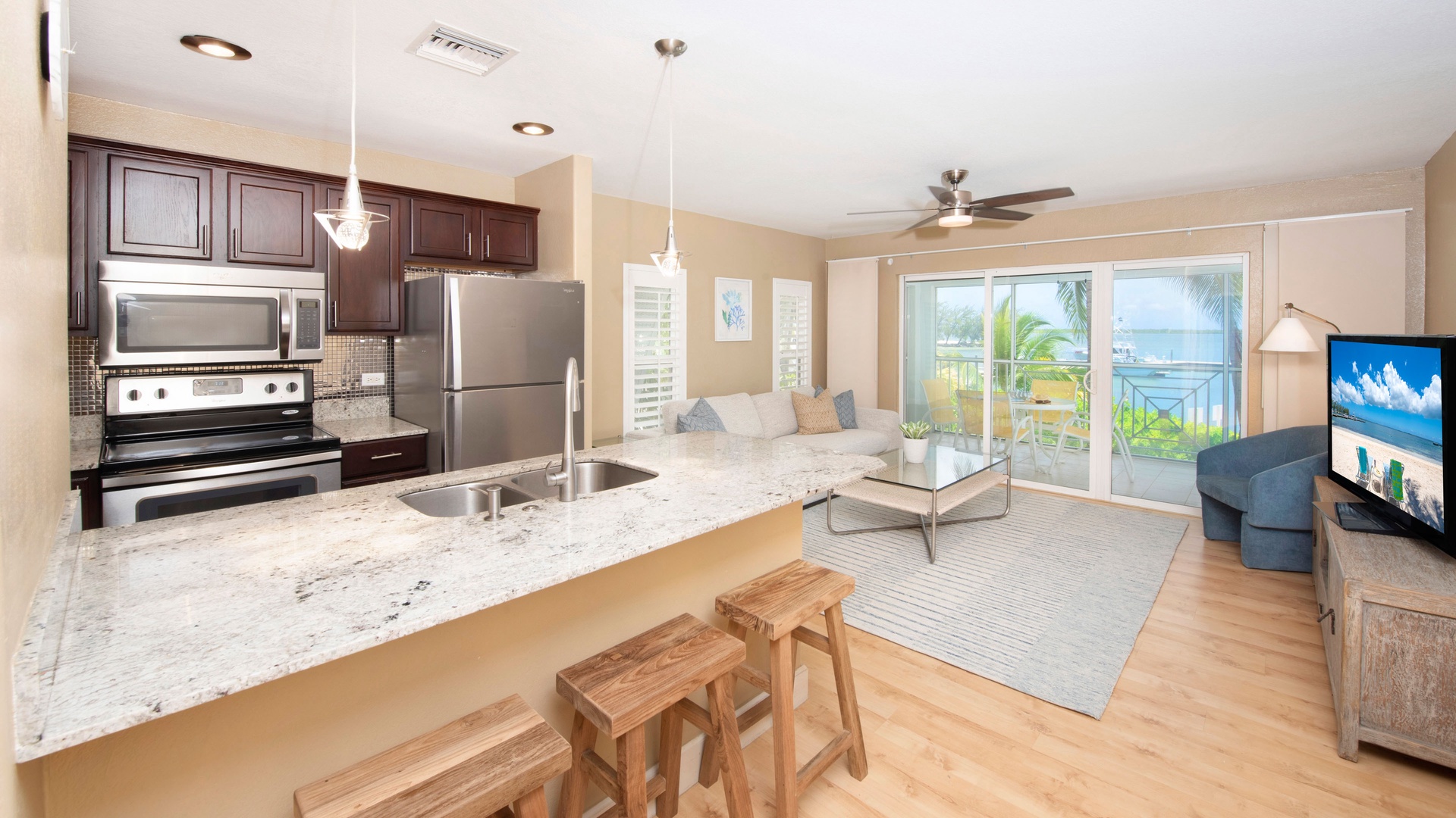 Enjoy an open concept kitchen and living space!