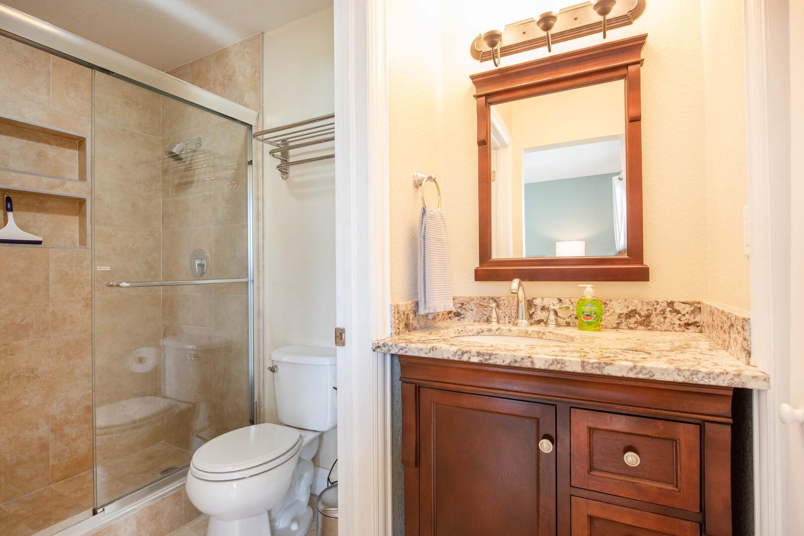 Primary ensuite with shower.