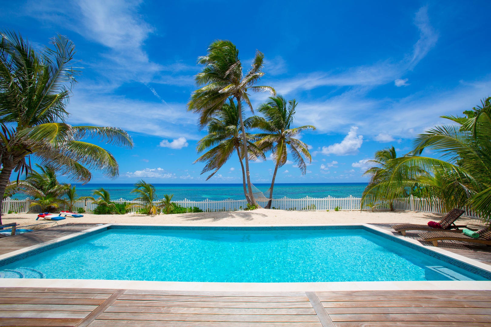 Take a dip in the seaside pool.