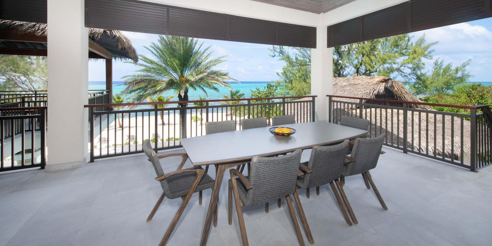Alfresco dining table on the veranda balcony just off the kitchen.