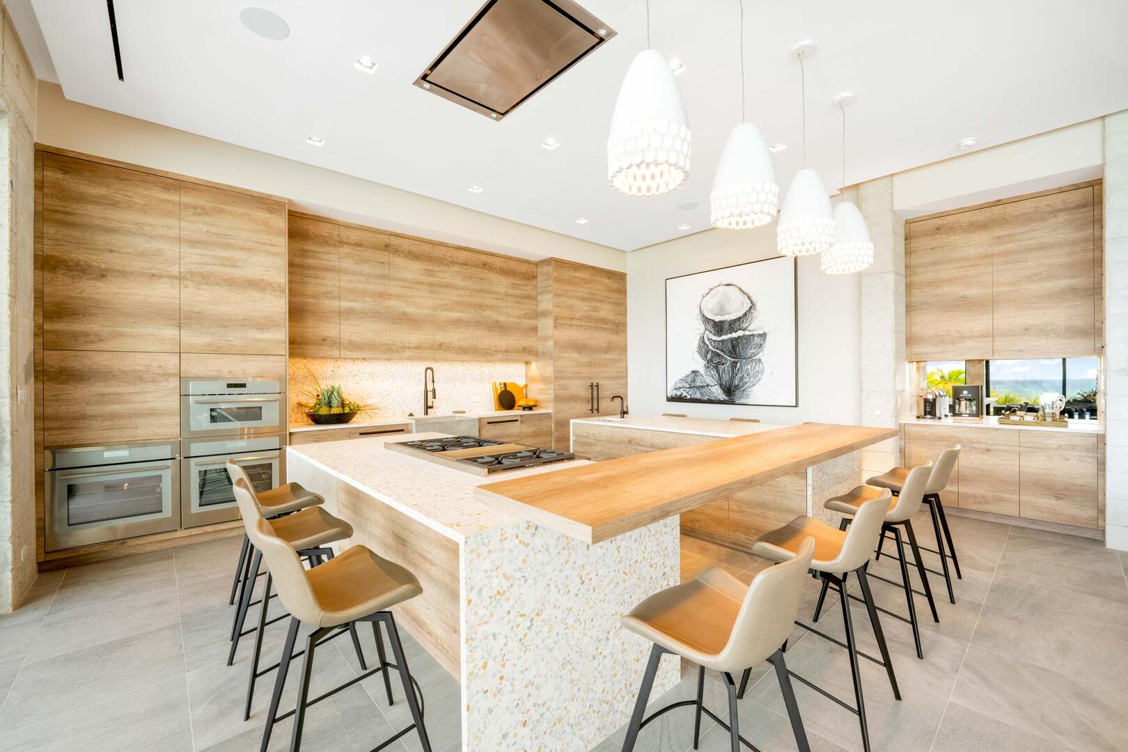 Kitchen island that seats 7