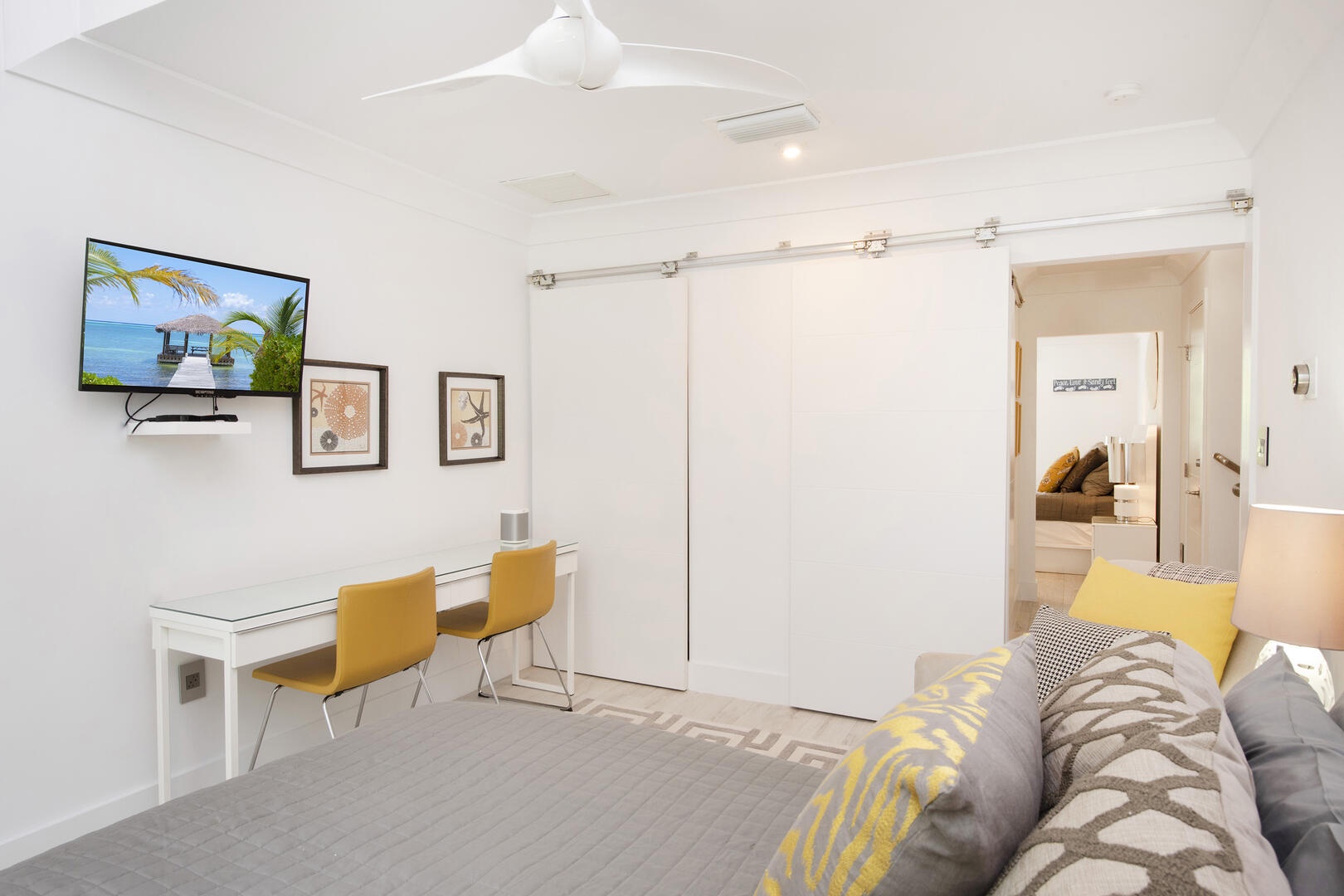 Upper East Queen Bedroom with desk.