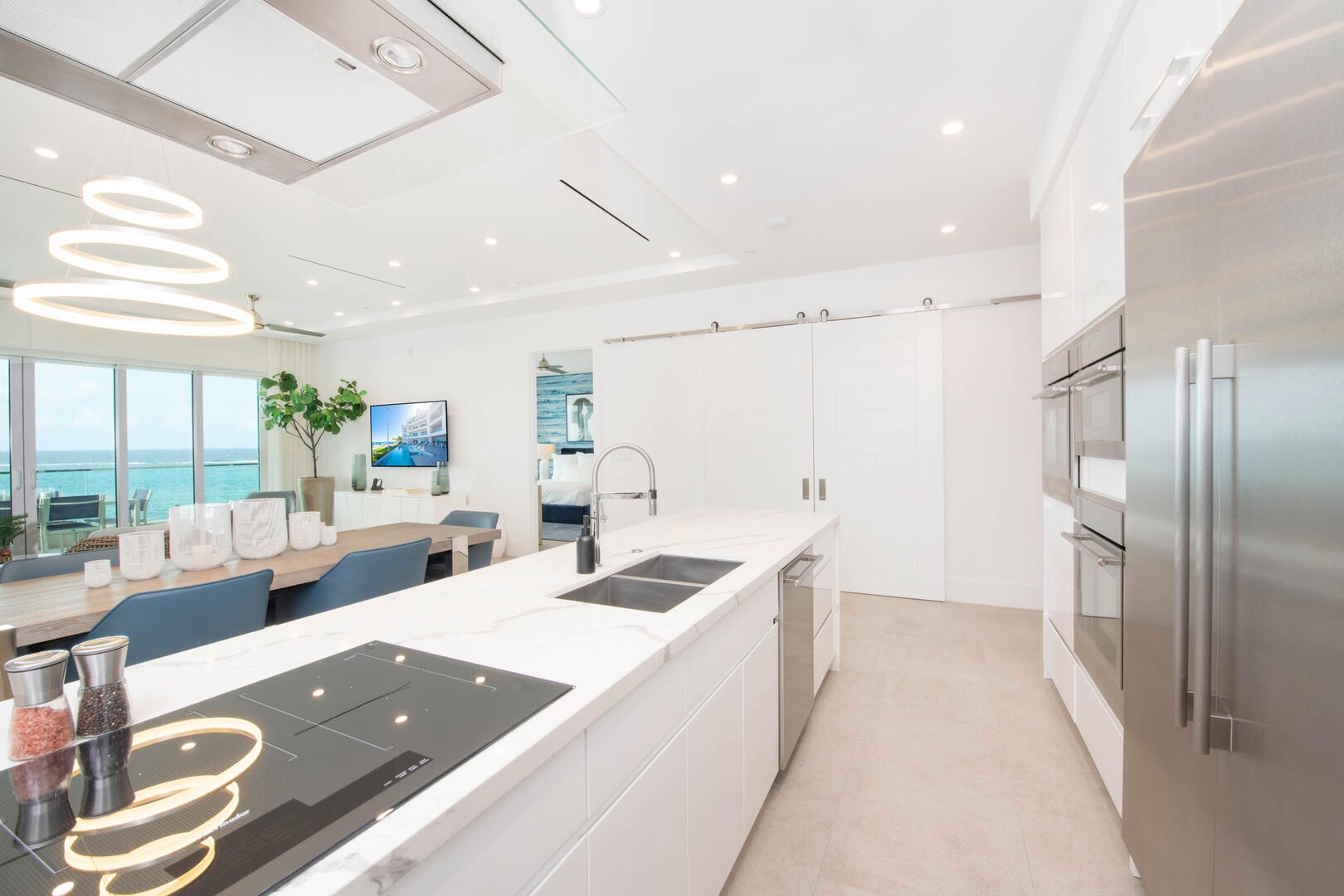 Modern kitchen with top-of-the-line appliances.