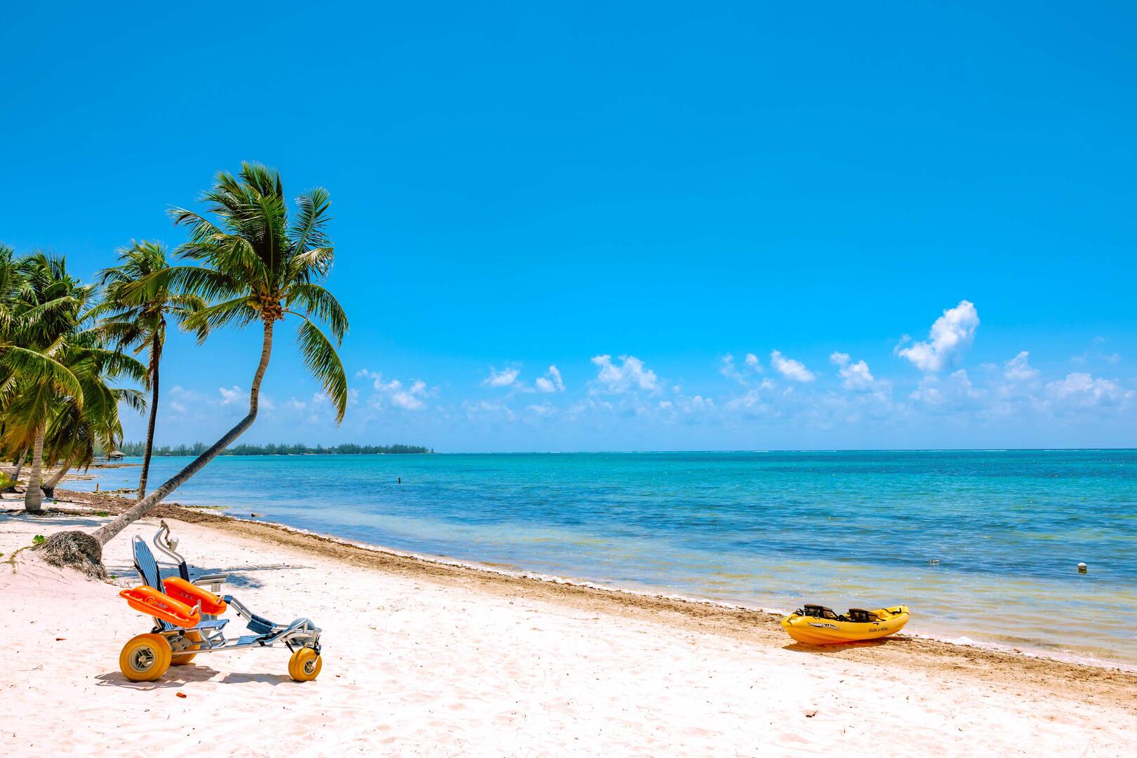 1 tandem kayak is provided for your stay. The floating beach wheelchair is available upon request with a refundable deposit required.