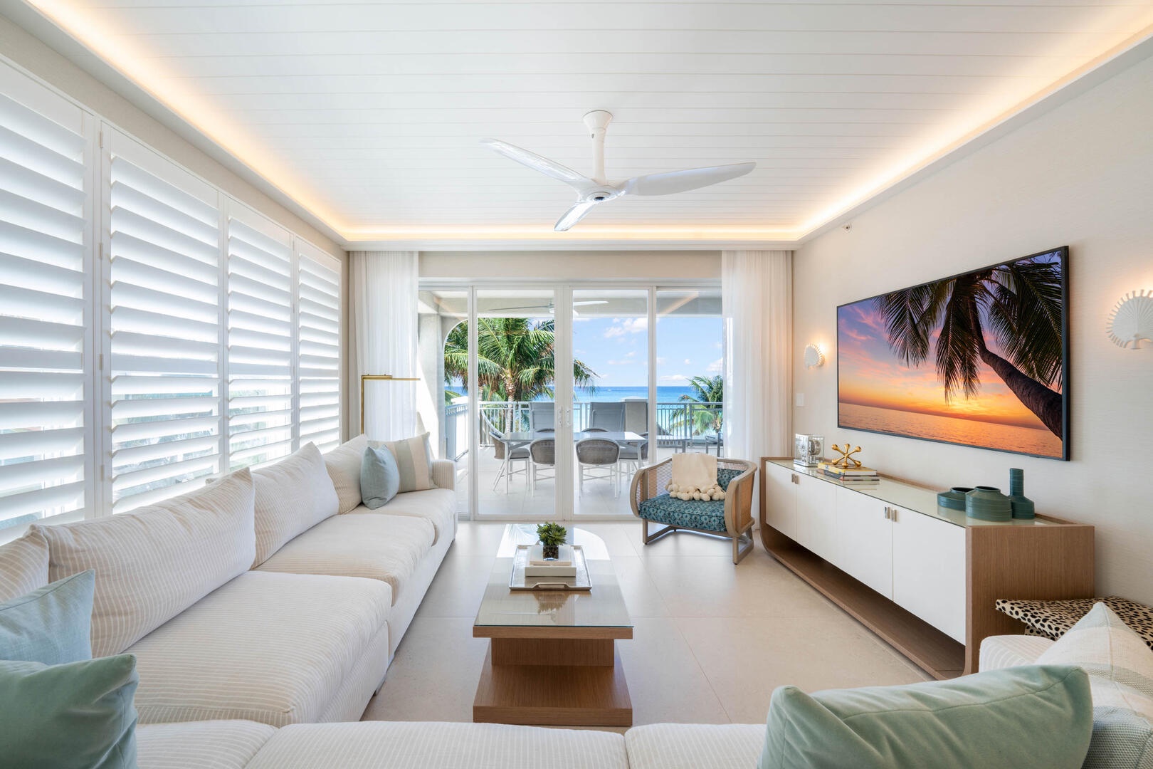 Living area with television