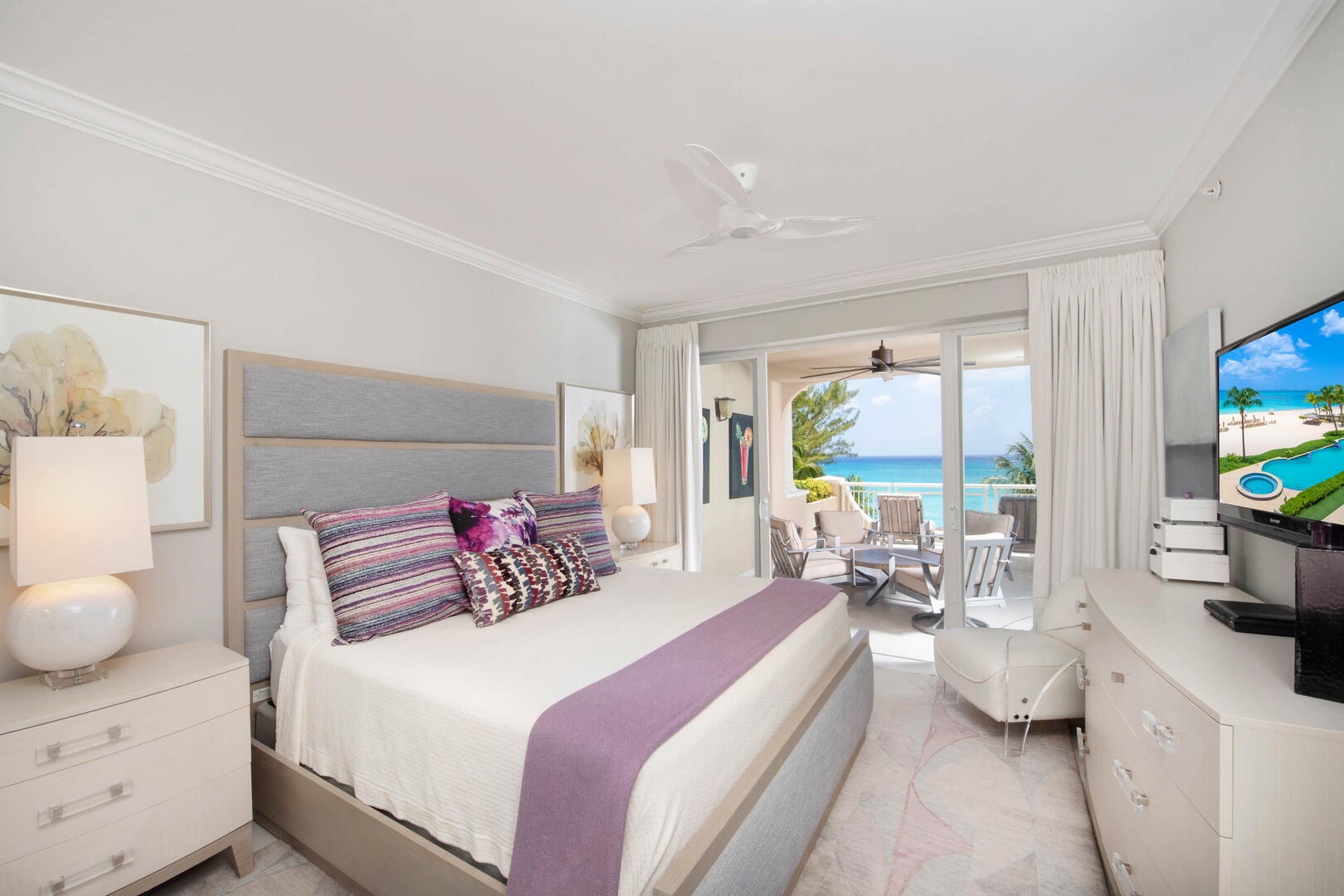 Master suite with door to balcony.