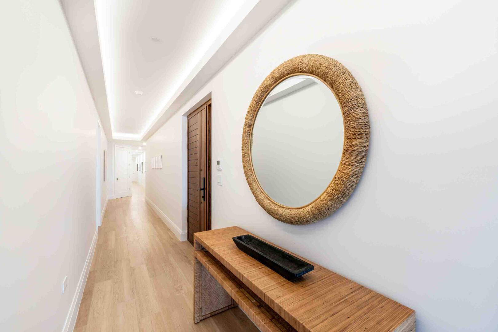 Foyer with bedrooms towards the back.