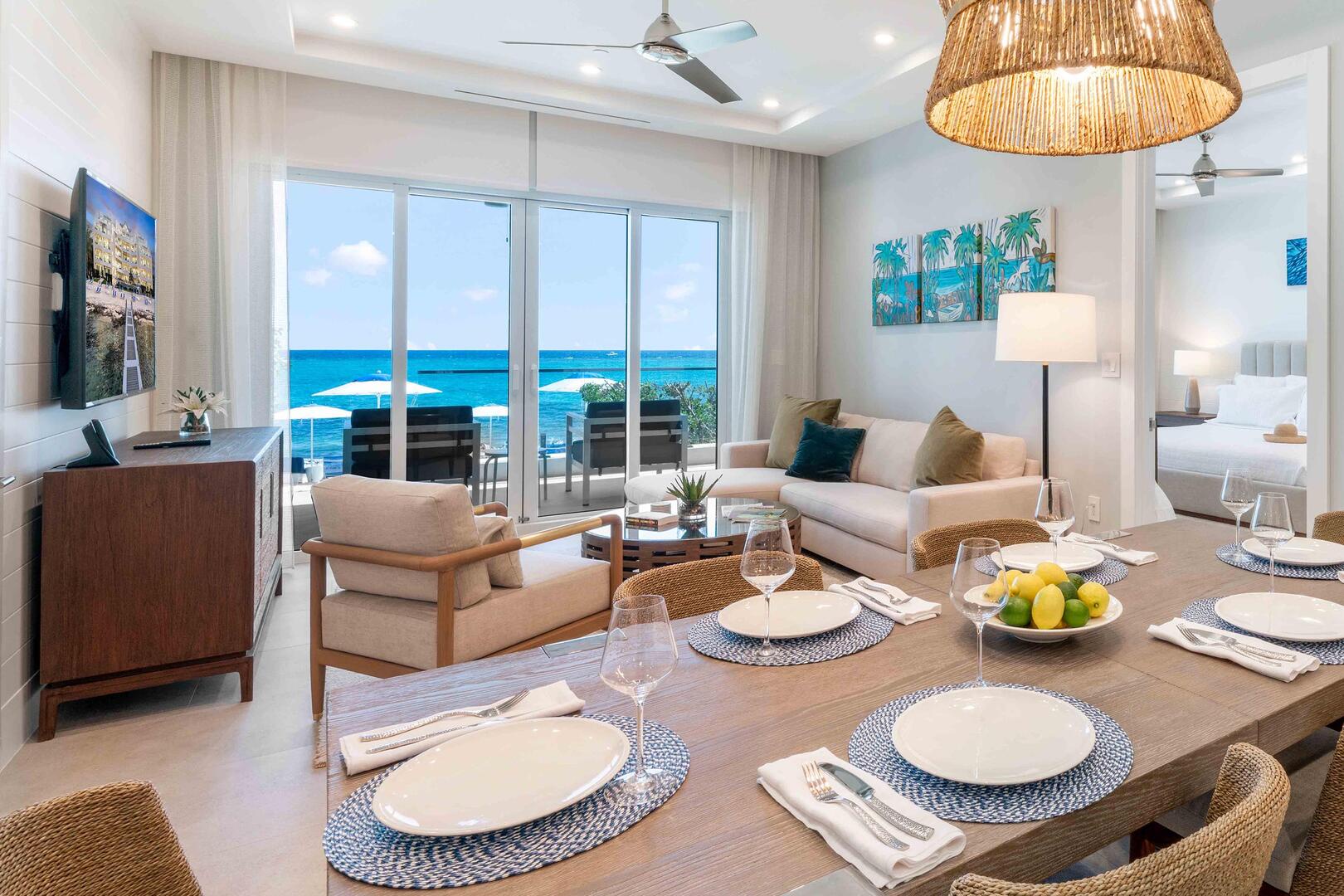 Living Room with Beach House Decor