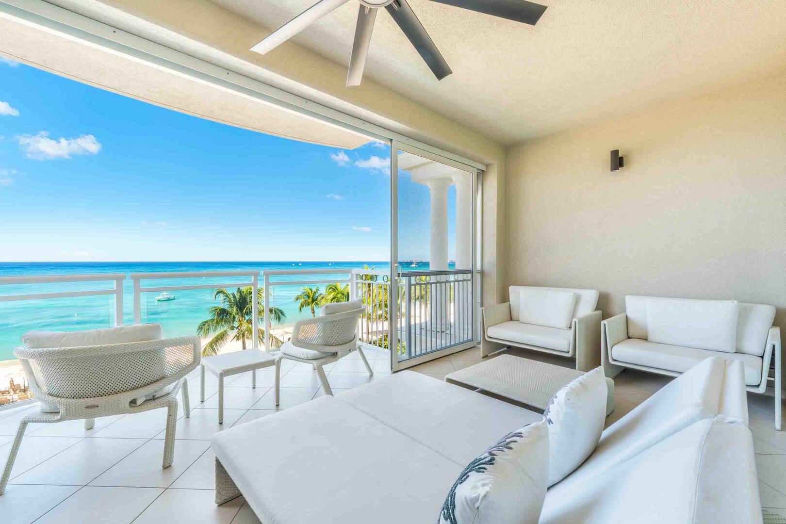 Slide into these sunbeds and savor the dazzling oceanfront views.