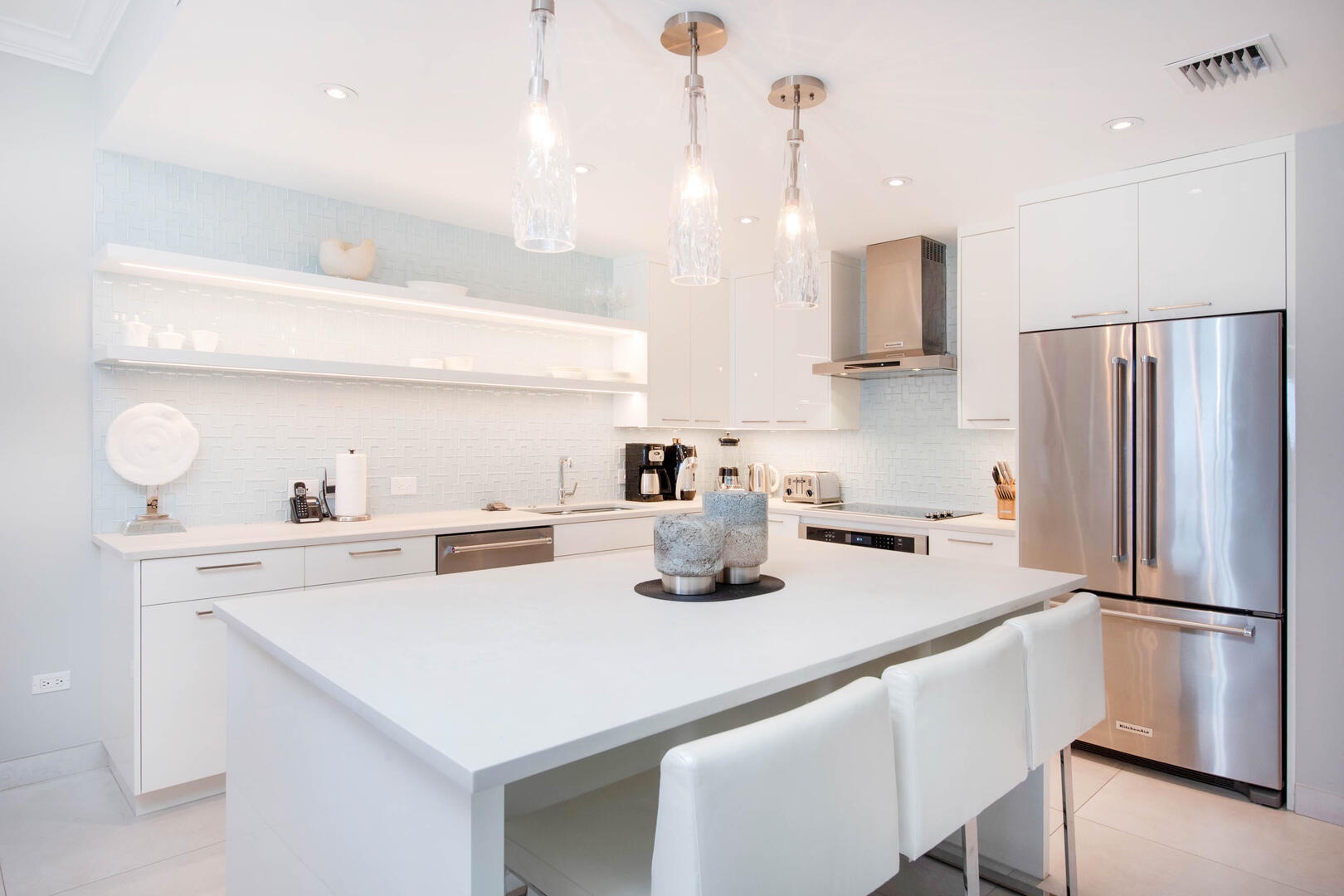 Kitchen island that seats up to 3.