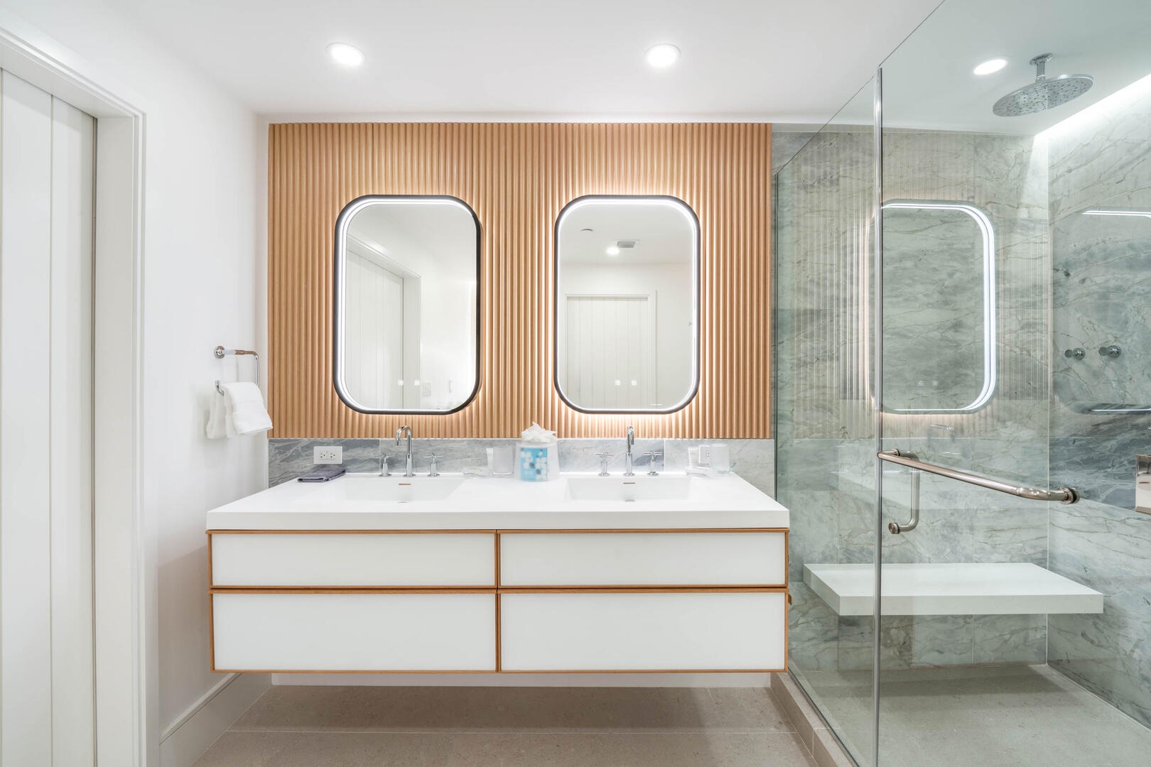 Primary ensuite with double vanity