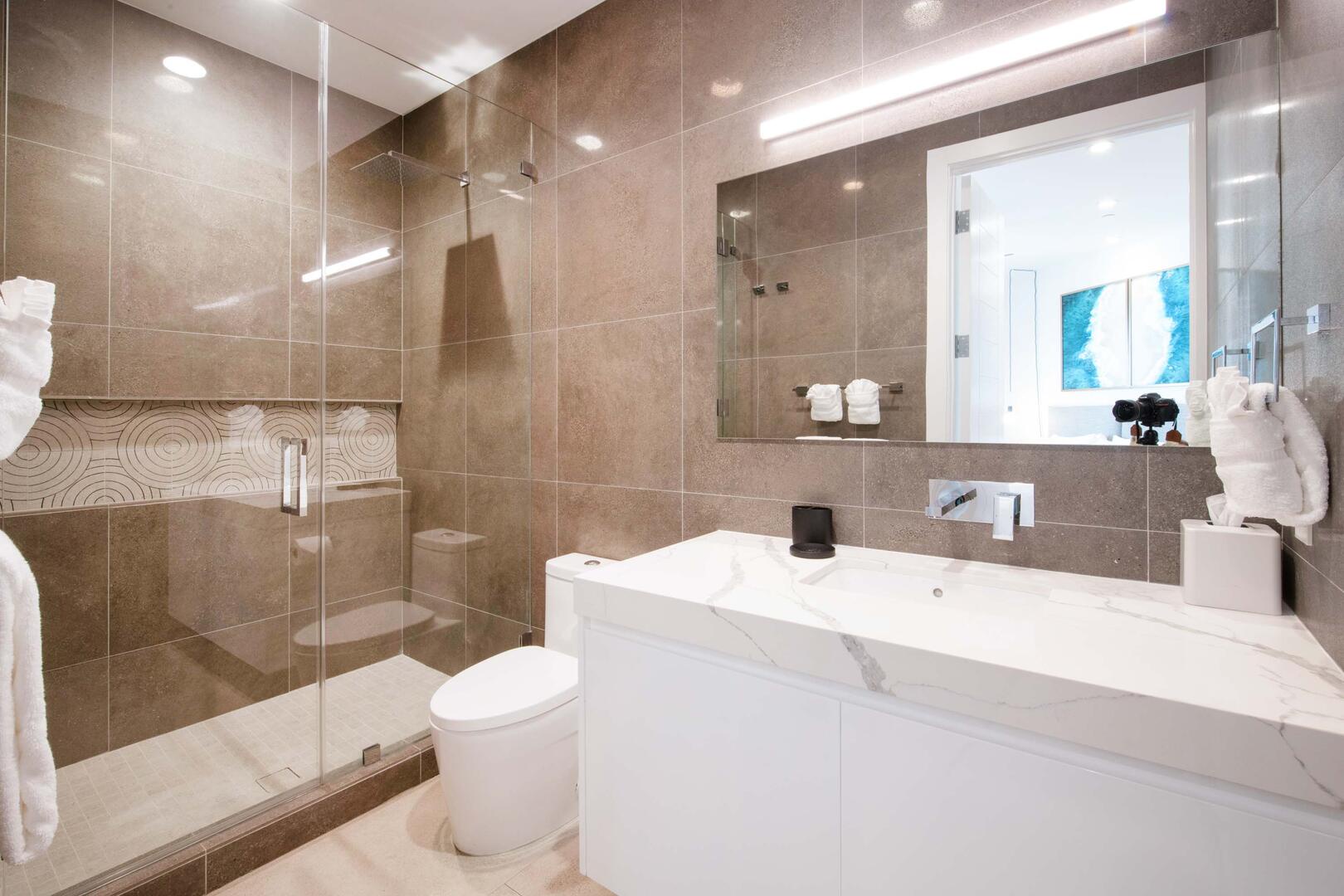 Guest Suite ensuite bathroom with walk-in shower.