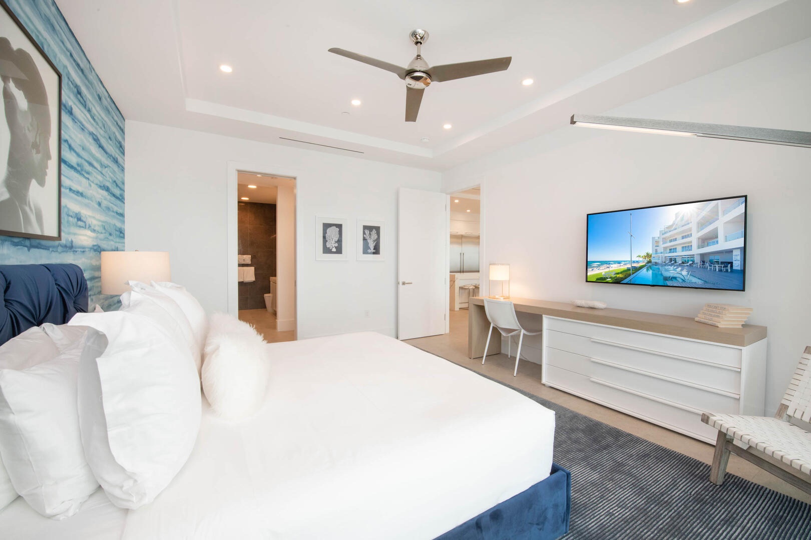 Primary Suite with television.