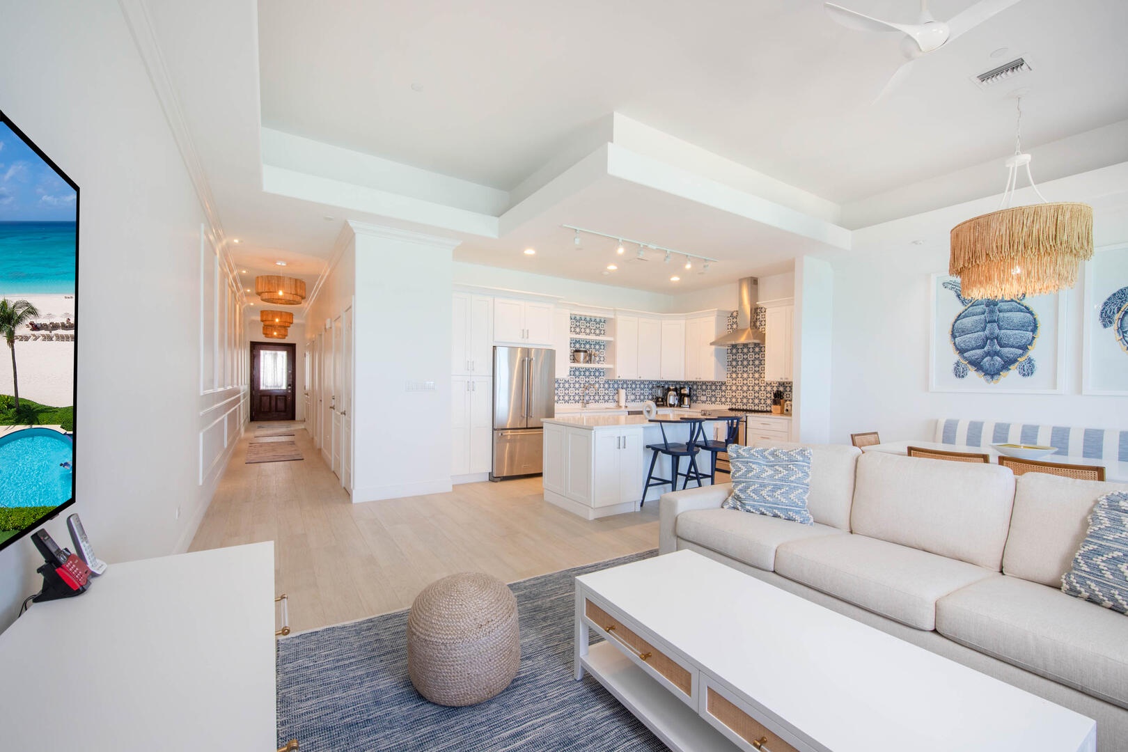 Both bedroom suites are located down the hallway.