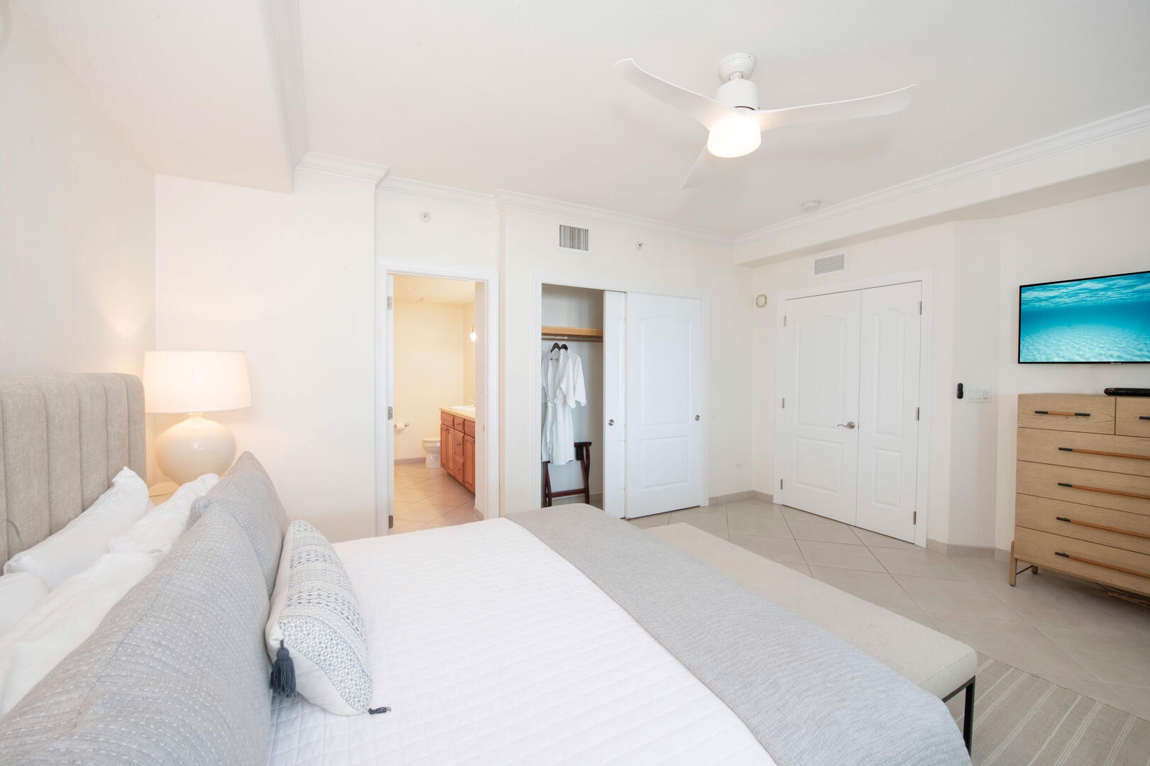 All beach and bath towels, plus bathrobes are provided during your stay.