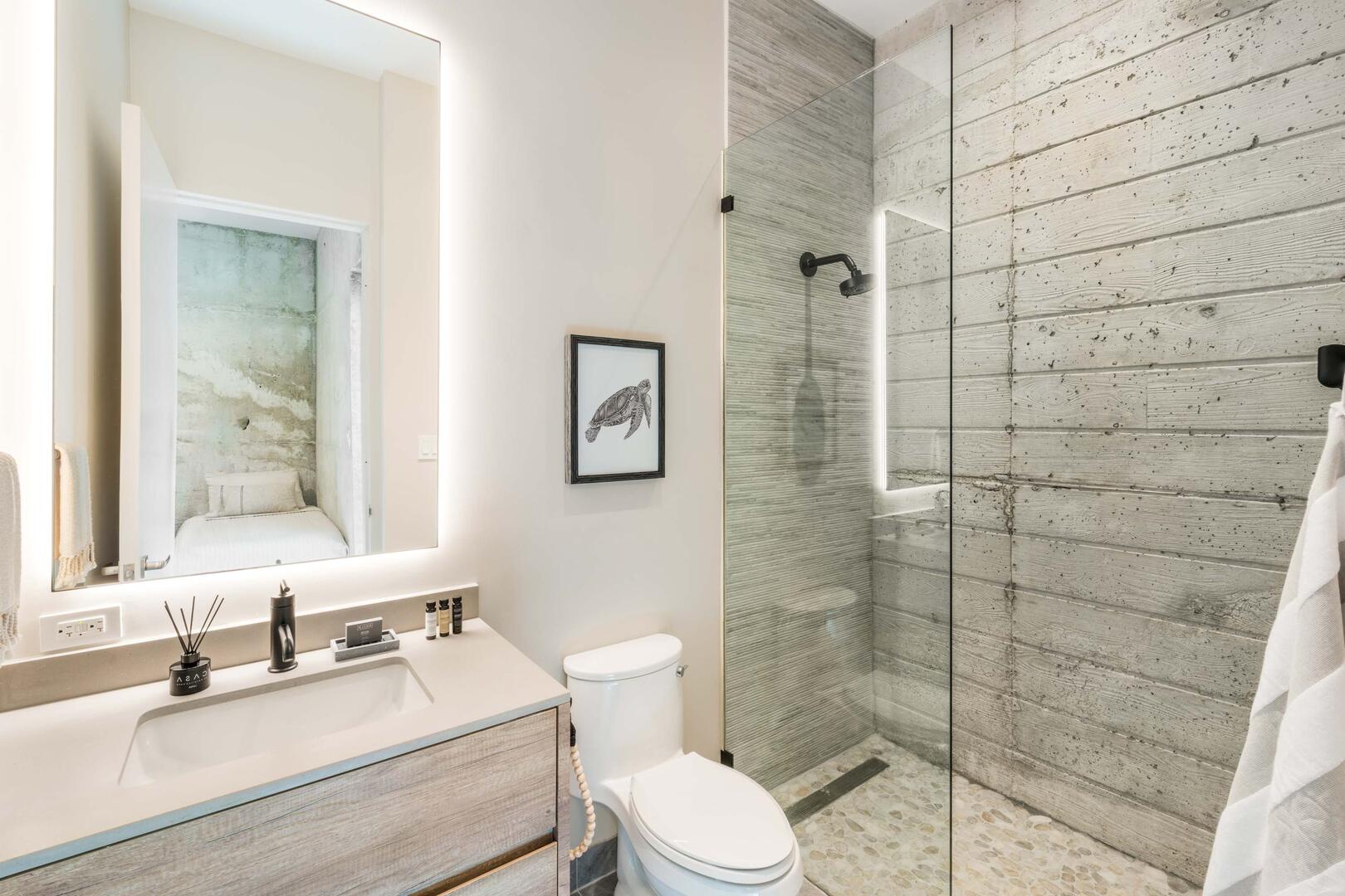 Suites 5 & 6 each come furnished with 2 twin beds, televisions, private entryway, and ensuite bathrooms.