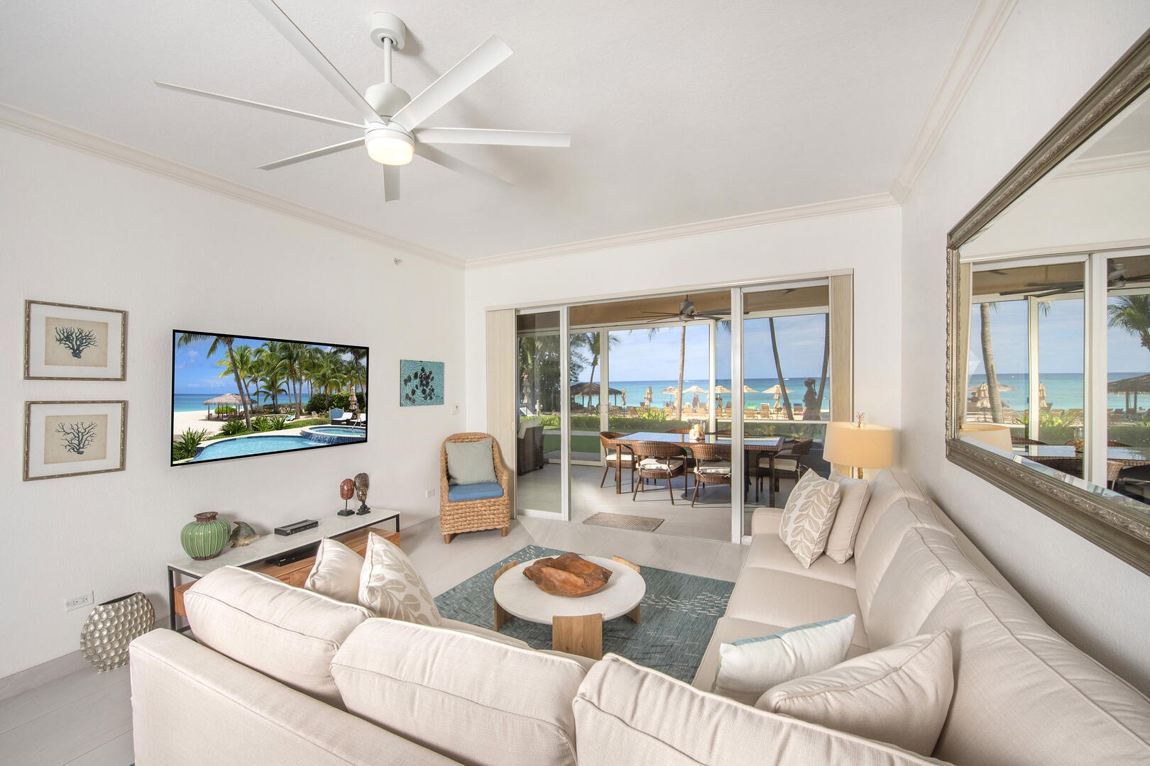 Enjoy at-home comforts with far-from-home beachfront views.