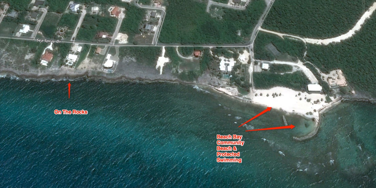 Here you can see where that gorgeous beach is in relation to On the Rocks.