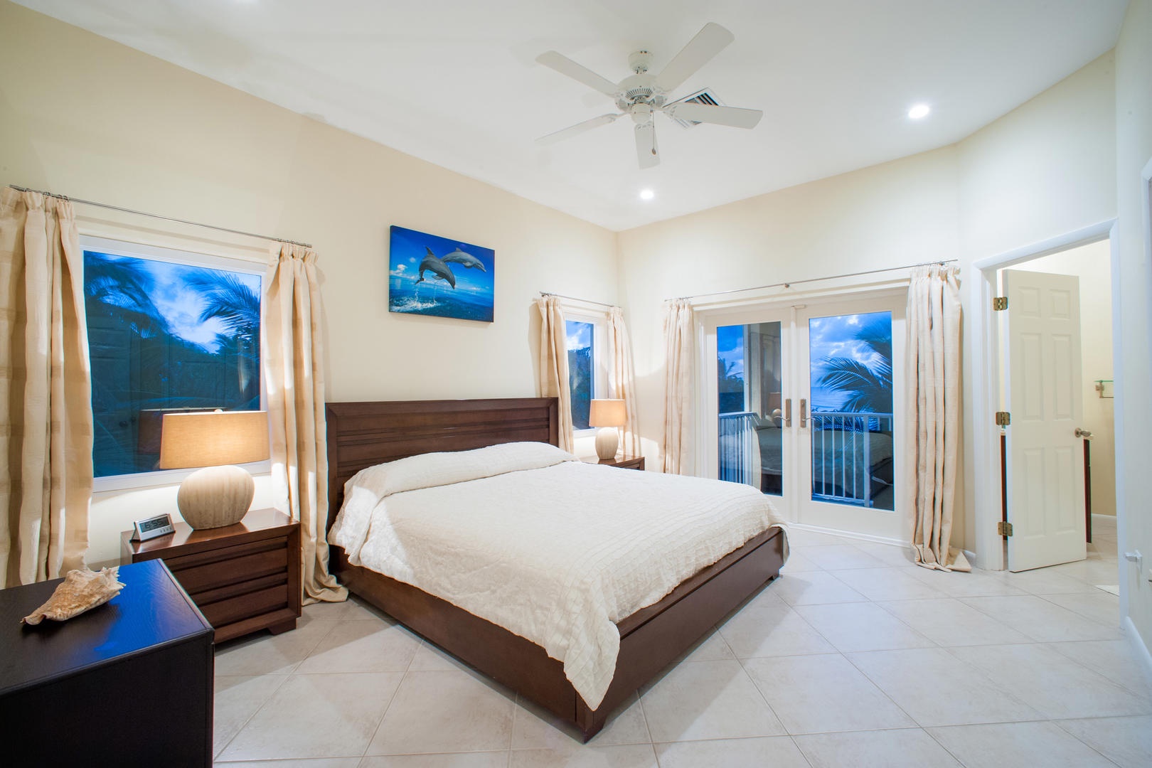 Second Upstairs Guest Bedroom with a private screened porch.