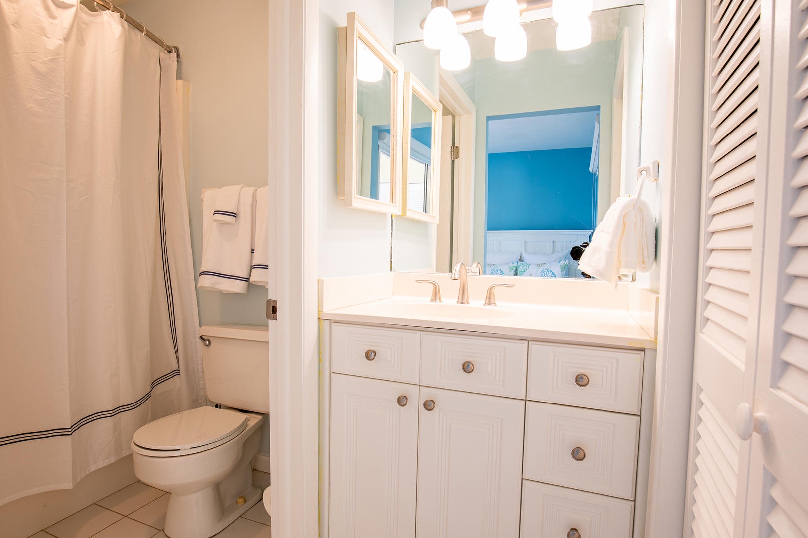 Guest suite's private bath with shower.