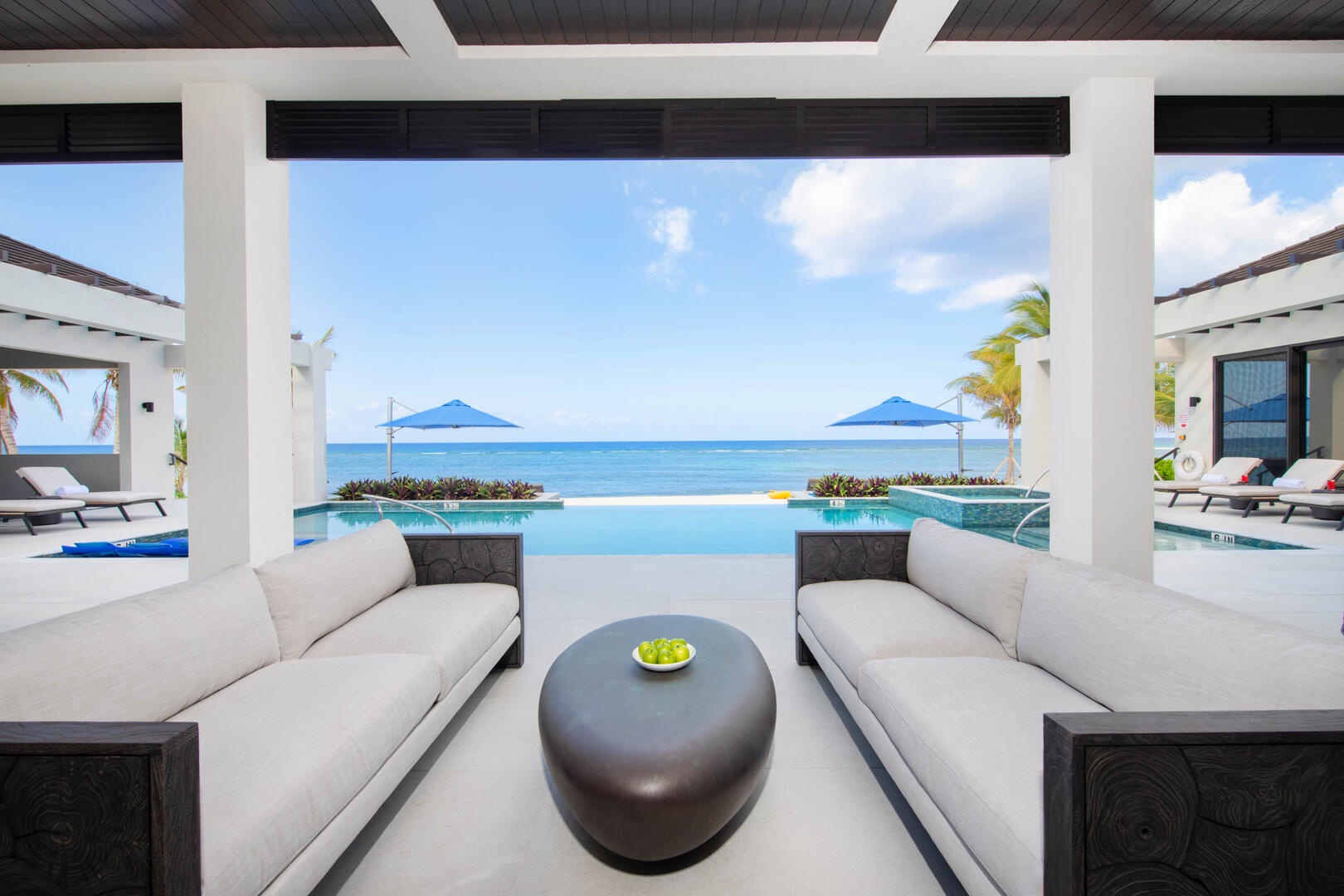 Wraparound deep verandahs- provide additional event space, protected pool/beach access, and full-day shade