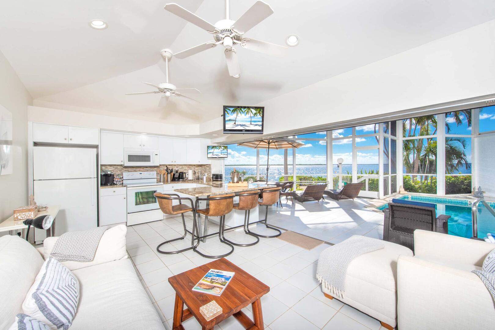 Living area with incredible views.