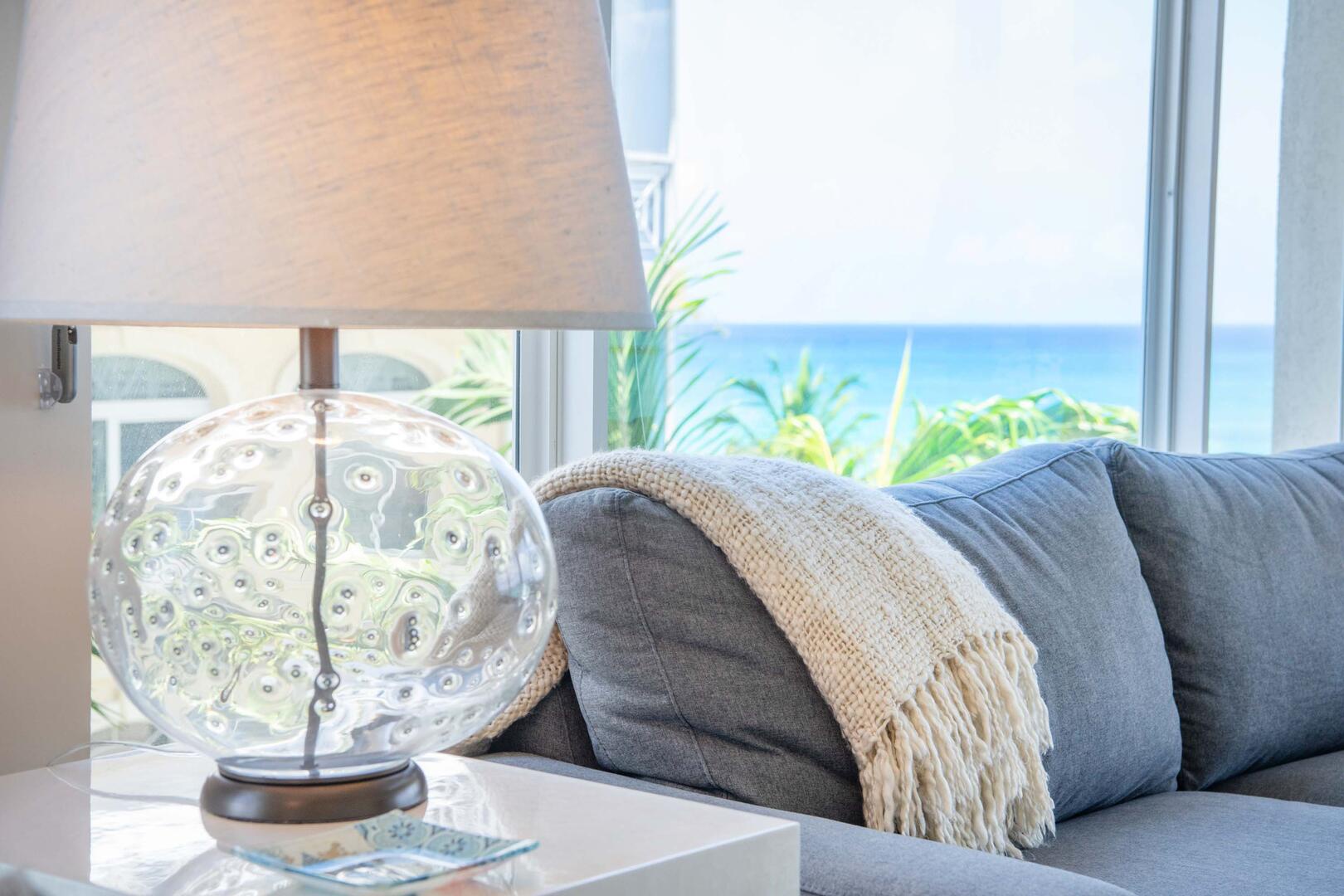 Interior designed living area.