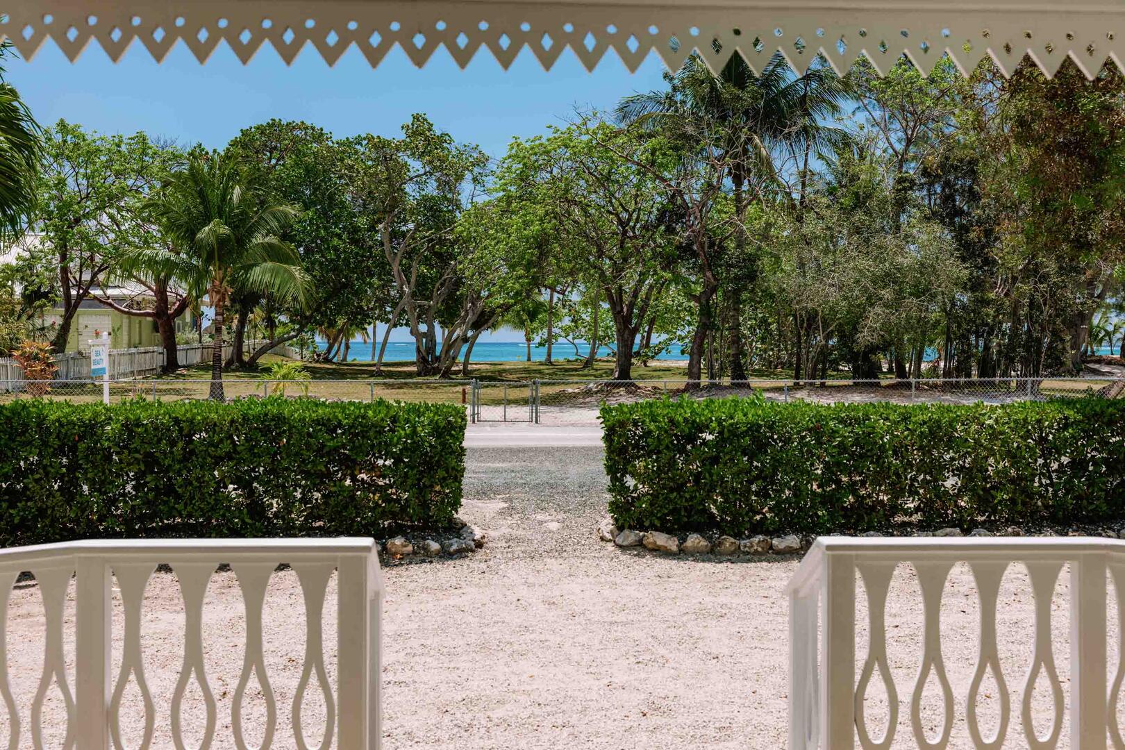 Across the street is the home's private beach lot.