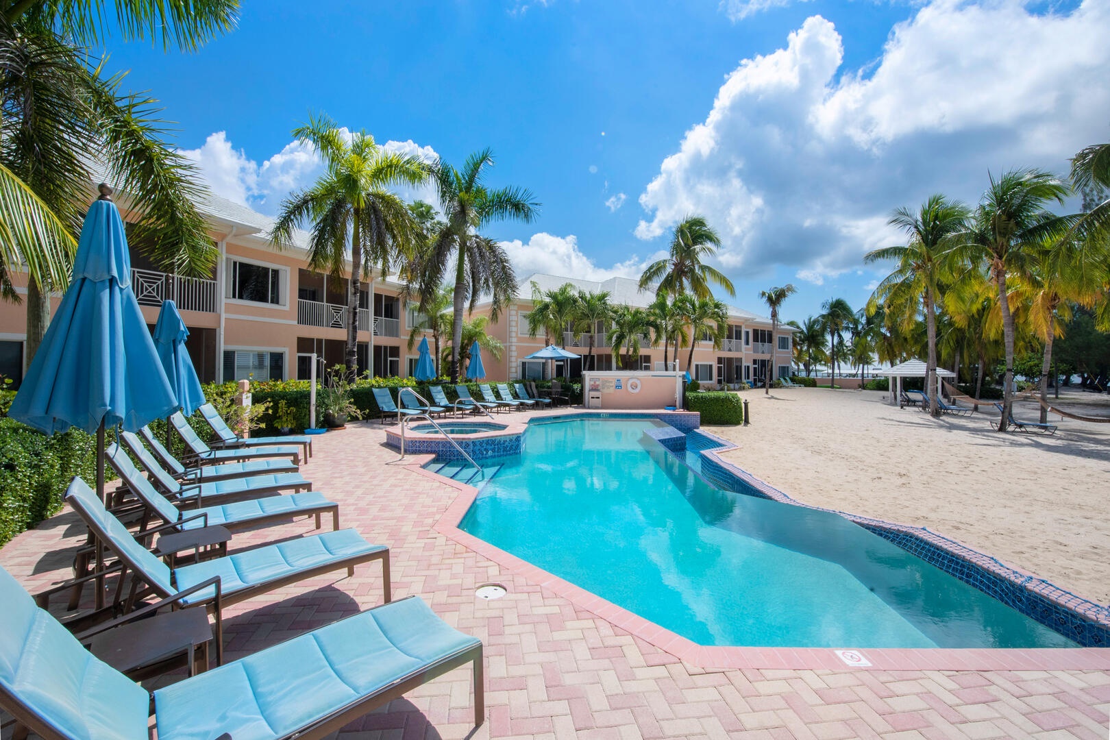 Starfish Kai is steps from the communal pool and spa.