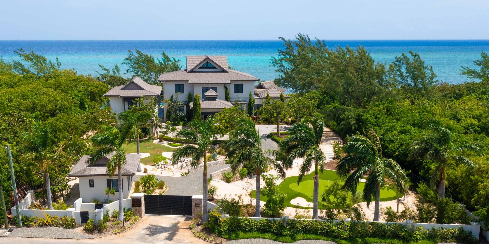 Aerial view from the gated driveway.