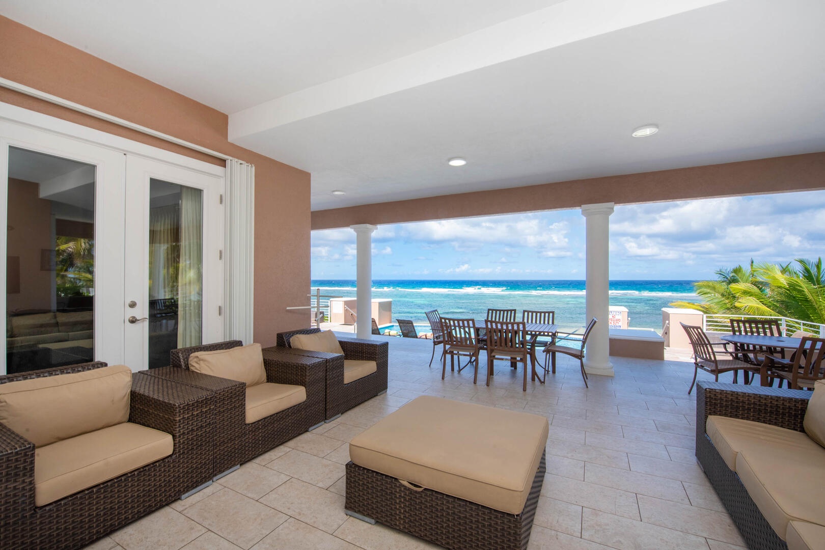 Enjoy conversations outdoors with this gorgeous view.