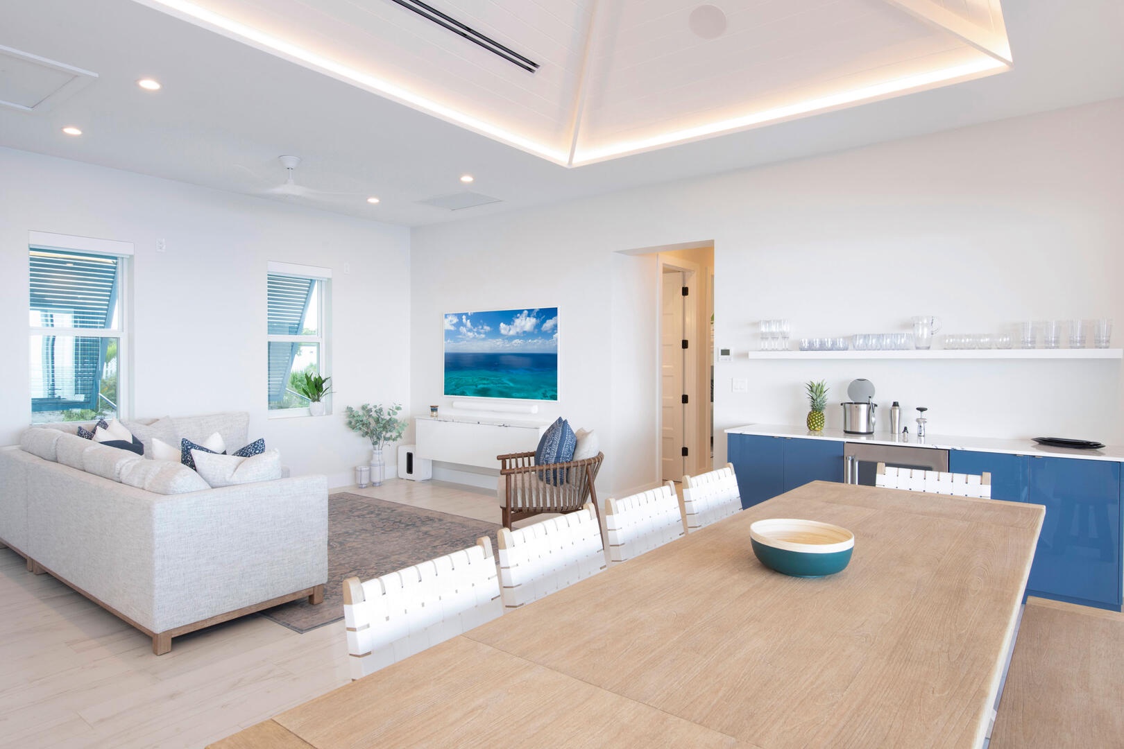 Dining area and living area.