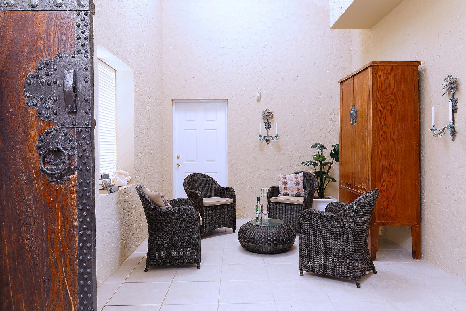 First floor foyer conversation den.