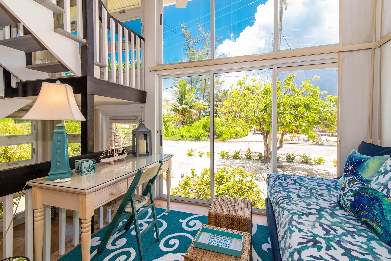 Small den with a futon for overflow sleeping.