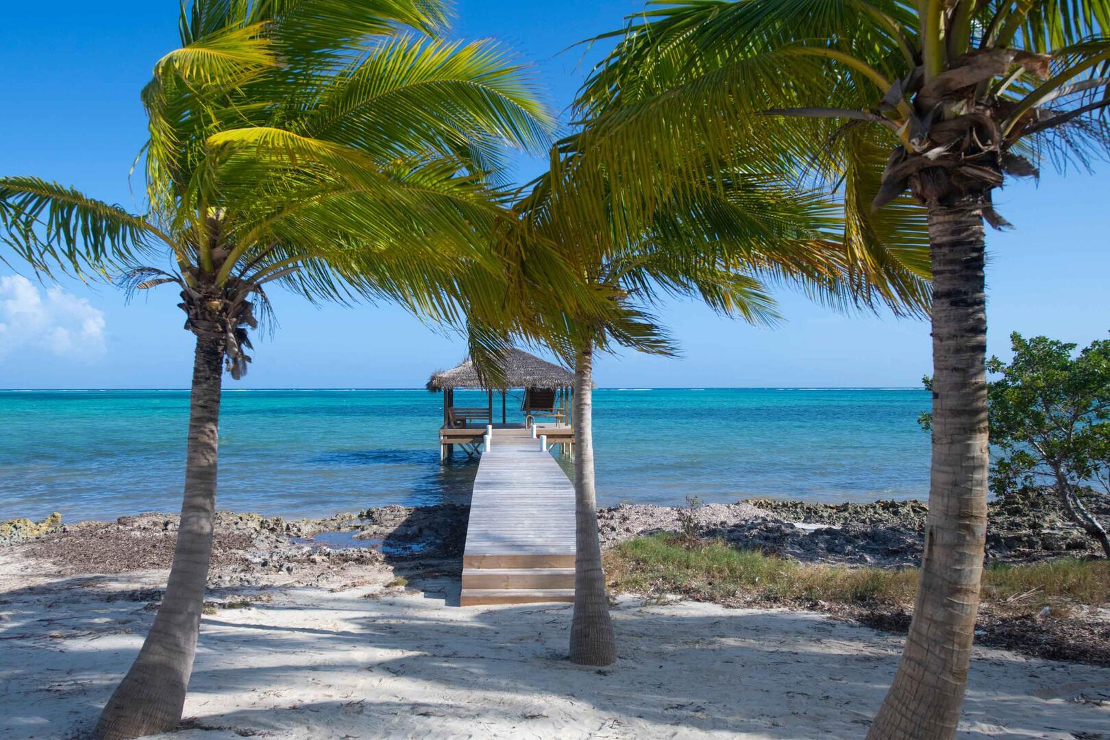 Avoid the ironshore and enter the water off the dock.