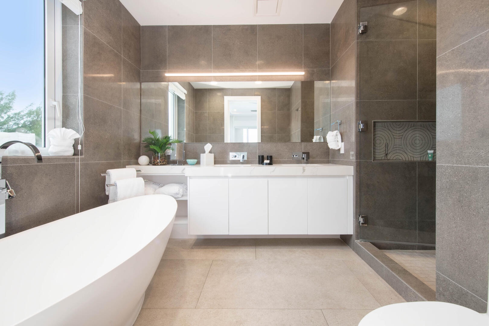 Primary ensuite with shower.